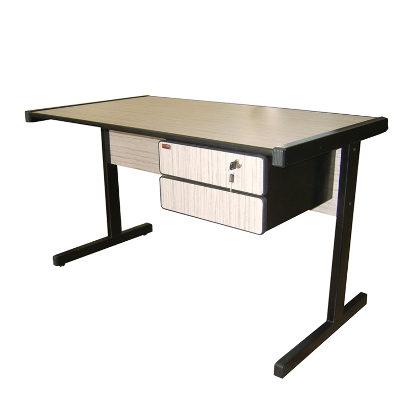 Mesa 1,26 com 2 gavetas teka preto