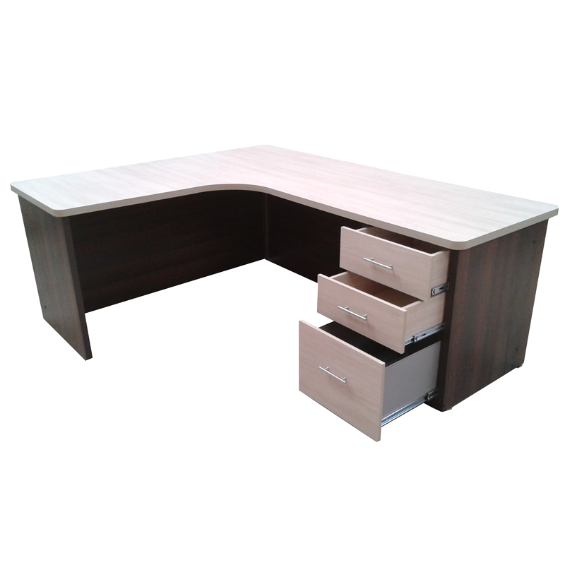 Mesa L 30mm gaveteiro conjugado