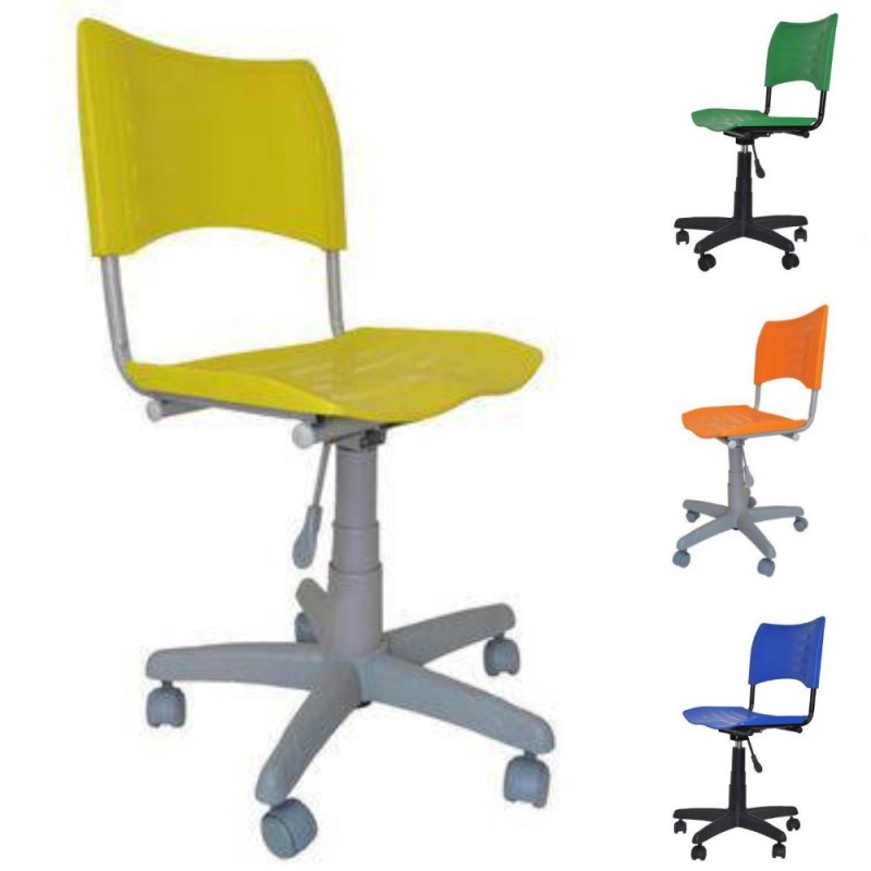 Cadeira Pl�stica Girat�ria Cinza