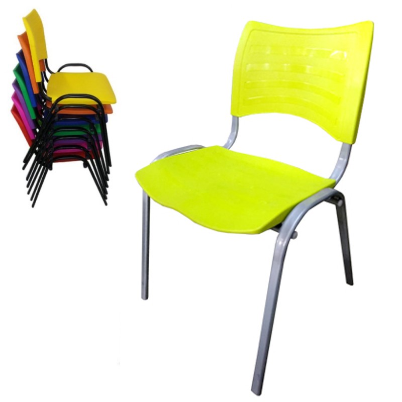 Cadeira Pl�stica Fixa Cinza